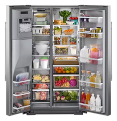 20.8 Cu. Ft. 36-Inch Counter-Depth Side-by-Side Refrigerator with Exterior Ice and Water Dispenser in PrintShield® Finish