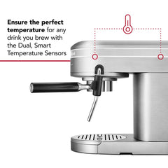 Metal Semi-Automatic Espresso Machine with Free Automatic Milk Frother Attachment Bundle